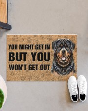 Rottweiler You Might Get In But You Won'T Get Out Doormat 22.5" x 15" aos-doormat-22-5x15-lifestyle-front-07