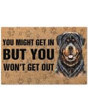 Rottweiler You Might Get In But You Won'T Get Out Doormat 22.5" x 15" front