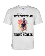 horse reitirement plan V-Neck T-Shirt tile
