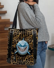 Shark - Leopard - Zip Pocket All-over Tote aos-all-over-tote-lifestyle-front-09
