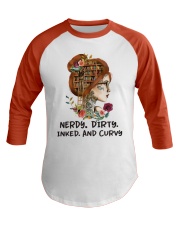 Nerdy Dirty Inked And Curvy Baseball Tee tile