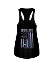 Teacher Back The Blue 2 Side Ladies Flowy Tank tile