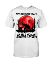 Old Woman Who Loves Elephants Classic T-Shirt front