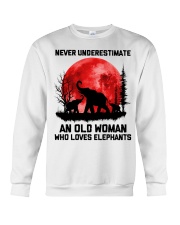 Old Woman Who Loves Elephants Crewneck Sweatshirt tile
