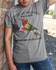 Hummingbird And Coffee Make Me Happy Gift For You Classic T-Shirt apparel-classic-tshirt-lifestyle-27