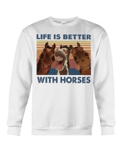 Life Is Better With Horses Crewneck Sweatshirt tile