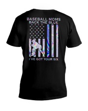Baseball Moms Back The Blue 2 Sides V-Neck T-Shirt tile