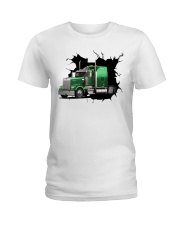 Green Truck Crack Sticker Ladies T-Shirt tile
