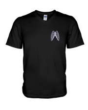 Secretaries Back The Blue 2 Sides V-Neck T-Shirt tile