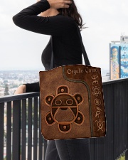 Taino Leather Pattern Print All-over Tote aos-all-over-tote-lifestyle-front-05