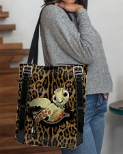 Turtle - Leopard - Zip Pocket All-over Tote aos-all-over-tote-lifestyle-front-09