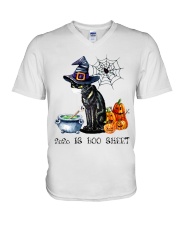 Cat 2020 Is Boo Sheet V-Neck T-Shirt tile