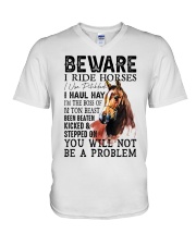 Horse Beware V-Neck T-Shirt tile