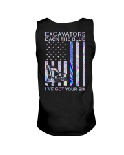 Excavators Back The Blue Back 2 Side Unisex Tank tile
