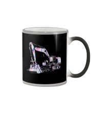 Excavators Back The Blue Back 2 Side Color Changing Mug tile