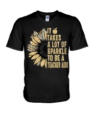 It Takes A Lot Of Sparkle -Teacher Aide V-Neck T-Shirt tile