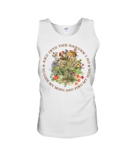 And Into The Garden Black Writing Unisex Tank tile