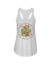 And Into The Garden Black Writing Ladies Flowy Tank tile