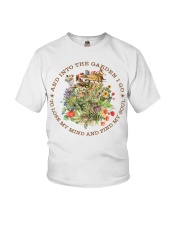 And Into The Garden Black Writing Youth T-Shirt tile