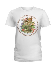 And Into The Garden Black Writing Ladies T-Shirt tile