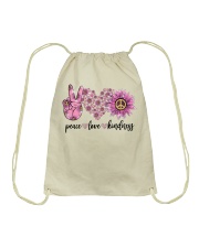 Hippie peace love Drawstring Bag tile