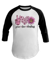 Hippie peace love Baseball Tee tile