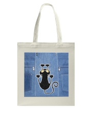Black Cat - Scratch Embroider Tote Bag tile