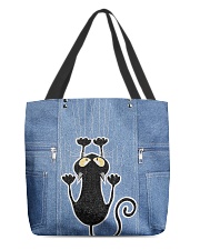 Black Cat - Scratch Embroider All-over Tote back