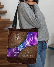 Nurse Leather Pattern Print All-over Tote aos-all-over-tote-lifestyle-front-09