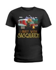 With Sasquatch Funny Camping Ladies T-Shirt tile