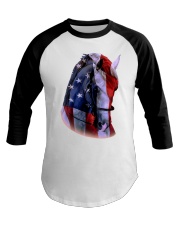 Girl Usa Flag Baseball Tee tile