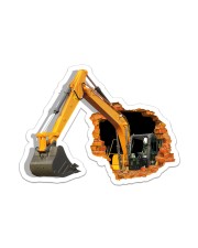 Excavator Crack Wall Sticker - Single (Vertical) front