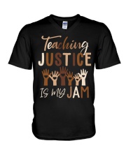 Teaching Justice Is My Jam V-Neck T-Shirt tile