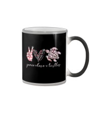 Peace Love Turtles Color Changing Mug tile