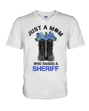 Just A Mom Who Raised Sheriff V-Neck T-Shirt tile