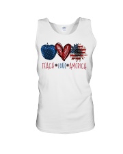Teach Love America - Apple Heart Sunflower Unisex Tank tile