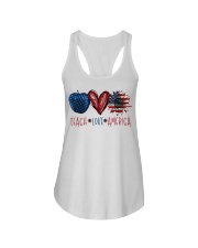 Teach Love America - Apple Heart Sunflower Ladies Flowy Tank tile