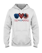 Teach Love America - Apple Heart Sunflower Hooded Sweatshirt tile