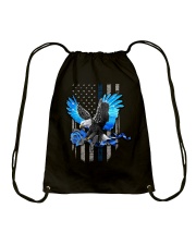 Blue Eagle And Rose 2 Sides Drawstring Bag tile