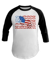 Horse American Flag Baseball Tee tile