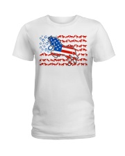 Horse American Flag Ladies T-Shirt tile