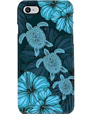 With blue hibiscus Turtle Phone Case i-phone-8-case
