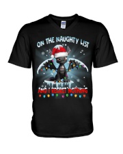 Dragon On The Naughty List V-Neck T-Shirt tile