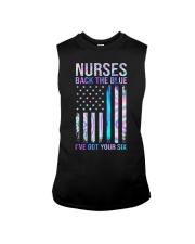 Nurses Back The Blue Sleeveless Tee tile