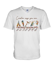 Native Creator says you are tee V-Neck T-Shirt tile