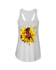 Horse Sunflower Ladies Flowy Tank tile