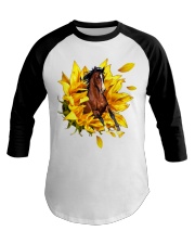 Horse Sunflower Baseball Tee tile