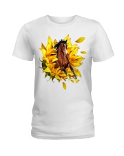 Horse Sunflower Ladies T-Shirt tile