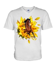 Horse Sunflower V-Neck T-Shirt tile