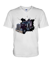 Purple Track Crack V-Neck T-Shirt tile